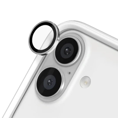 Abbildung von RhinoShield 9H Tempered Glass Kameraprotektoren, kompatibel mit [iPhone 16 Pro Max] Stoß und Kratzfest, hohe Klarheit, explosionssicheren Schutz, Anti Beschlag Technologie Silber