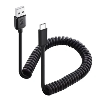 Abbildung von Cable Matters USB zu C Spiralkabel mit 3A/15W Schnellladung 0,3 1,2m, Apple CarPlay Kabel, Android Auto A C, für iPhone 16 pro Max, Galaxy S23, iPad