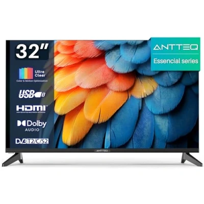 Abbildung von Antteq Essencial Series Fernseher 32 Zoll (81 cm) LED TV,HD,Triple Tuner(DVB T2/S2/C),Hotelmodus,E32 AH1Q1L,2024