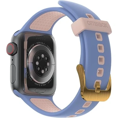 Abbildung von OtterBox All Day Uhrenarmband für Apple Watch Series 9/8/7/6/SE 2. gen/SE 1. gen/5/4/3 38mm/40mm/41mm, weiches, angenehmes und strapazierfähiges Silikonband Watch, Blau/Beige