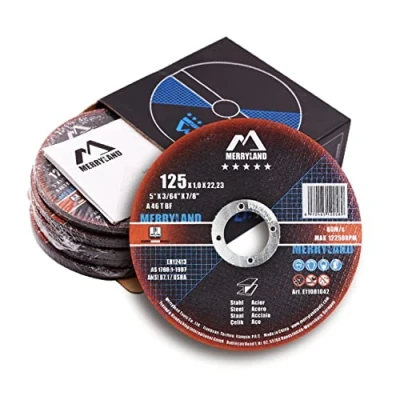 Abbildung von Merryland Trennscheibe 125 Metall Stahl Edelstahl für Winkelschleifer, X 1,0 mm Dünn Flexscheibe Gerade 25 Stück, Experten Line E11081042