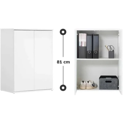 Abbildung von mokebo Mehrzweckschrank Der Kurze (mit Einlegeboden) Aktenschrank, Schuhschrank &amp; Aufbewahrungsschrank in Schwarz Anthrazit