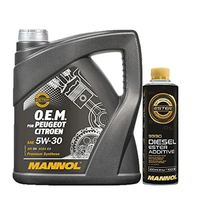 Abbildung von MANNOL 5l, 7703 O.E.M. 5W 30 C2/C3 DPF + Anti Verschleiß Reinigung Additiv Dieselzusatz 250ml