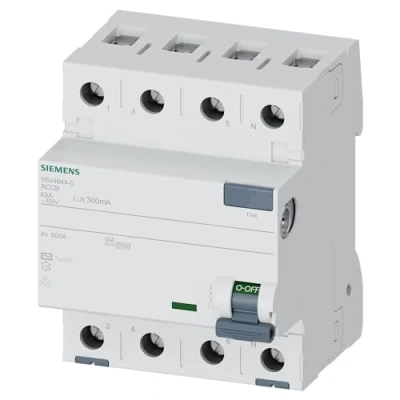Abbildung von Siemens 5SV Leitungsschutzschalter clase ac 4 polig 40 A 300 mA 70 mm