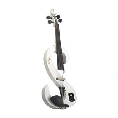 Abbildung von Stagg E Violine 4/4 Violin Set mit in weiß, Softcase und Kopfhörer