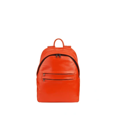 Abbildung von DUDU Damen und Herren Lederrucksack für PCs bis zu 15,6“ MacBook 16 Zoll, Reiserucksack 20 Liter, Rucksack Arbeit Büro mit elegantem essentiellem Design Kürbis