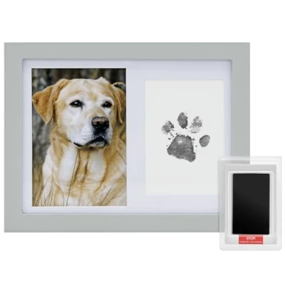 Abbildung von Navaris Bilderrahmen zum Basteln 2in1 Pfotenabdruck Set Hund und Katze Wand oder Tisch, (1 St)