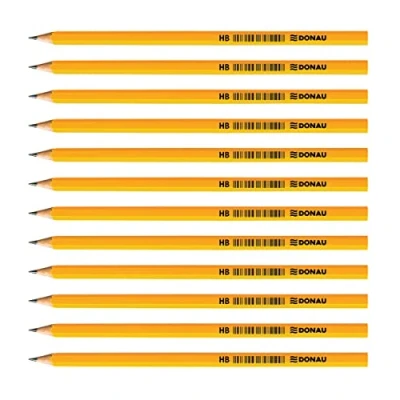 Abbildung von OFFICER PRODUCTS DONAU 7383001PL 99 Bleistift Holz/HB Bleistifte / 12 Stück 12er Pack/Ungiftig/Farbe: Gelb