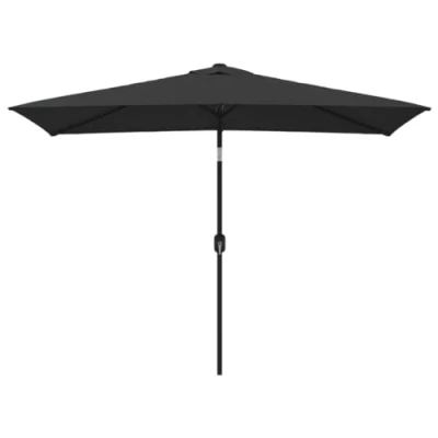 Abbildung von vidaXL Sonnenschirm mit Metall Mast Kurbelsystem Marktschirm Gartenschirm Strandschirm Schirm Ampelschirm Balkonschirm 300x200cm Schwarz
