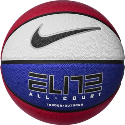 Abbildung von Nike Elite All Court 8P 2.0 deflated Basketball aus Gummi und Synthetikleder in der Farbe gym red/deep royal blue/metallic Silver/black, Größe: 7, N.100.4088.619.07