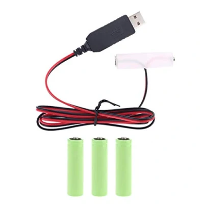 Abbildung von DALIN LR6 AA Batterie Eliminator USB Netzteilkabel ersetzt 14 Stück 1,5 V Batterie.