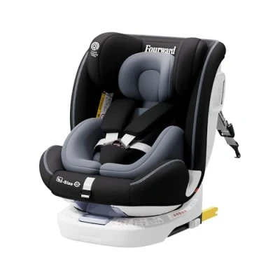 Abbildung von Fourward Baby Autositz Kindersitz 360drehbar mit ISOFIX und Ruheposition, 40 150 cm / 0 12 Year, 5 Punkt Sicherheitsgurt, Kinderautositz, ECE R129, Platzsparend für Kleinwagen/Cabrio