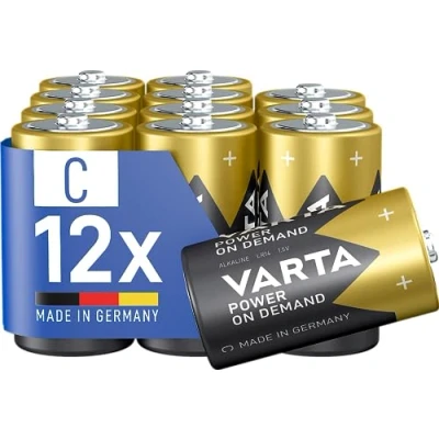 Abbildung von VARTA Batterien C Baby, 12 Stück, Power on Demand, Alkaline, Vorratspack, smart, flexibel, leistungsstark, ideal für Computerzubehör, Smart Home Geräte, Made in Germany [Exklusiv bei Amazon]