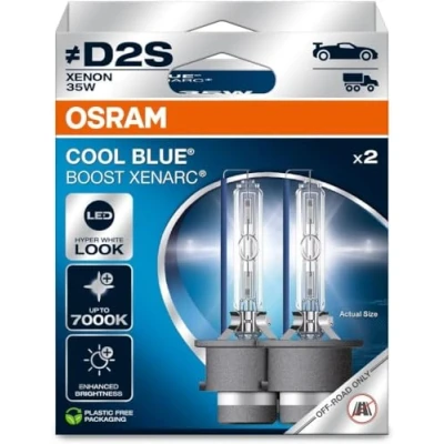 Abbildung von Osram XENARC® Cool Blue Boost, D2S, Xenon Headlight Lamps, 7000K, Hanging folding box (2 lamps), offroad use only