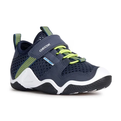 Abbildung von Geox JR Wader Sneaker low für Kinder, Größe: 24, Navy lime Schuhe