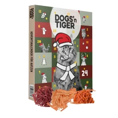 Abbildung von Adventskalender 2024, Weihnachtsgeschenk, Katzen Snacks, Gefriergetrocknete Enten, Huhn &amp; Lachs, Weihnachtskalender