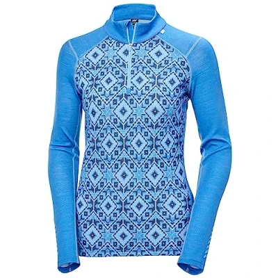 Abbildung von Helly Hansen Thermischeunterwäsche W Lifa Merino Midweight 2 in 1 Graphic Half zip Base Layer Ultra Blue Star Pixel XS
