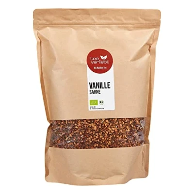Abbildung von teeverliebt Bio Rooibos Tee Vanille Sahne lose 1000 g I Loser Rotbusch Abgerundet durch edle Vanillestückchen Aus kontrolliert biologischem Anbau 1 kg