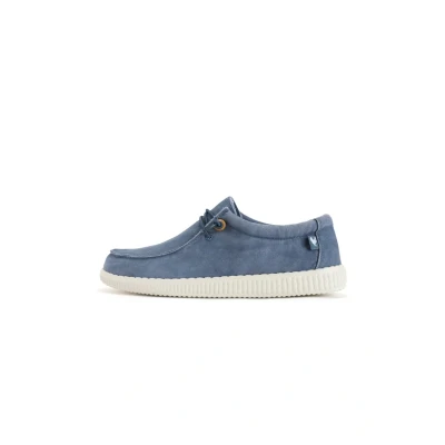 Abbildung von WALK IN PITAS WP150 WALLABI Washed Herren Mokassins Flache Slipper für Männer Slip on Loafer Sneakers Schlupfschuhe Freizeitschuhe Walkinpitas Schuhe Blau 38
