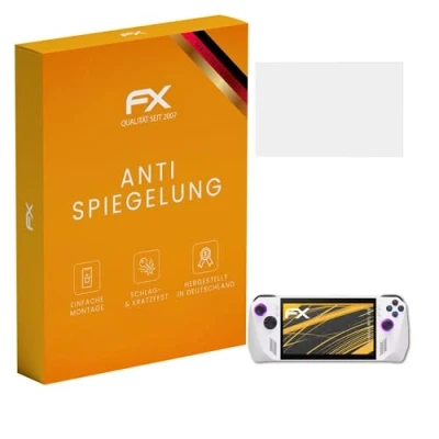 Abbildung von atFoliX Panzerfolie kompatibel mit Asus ROG Ally RC71L 2023 Schutzfolie, entspiegelnde und stoßdämpfende FX Folie (3X)