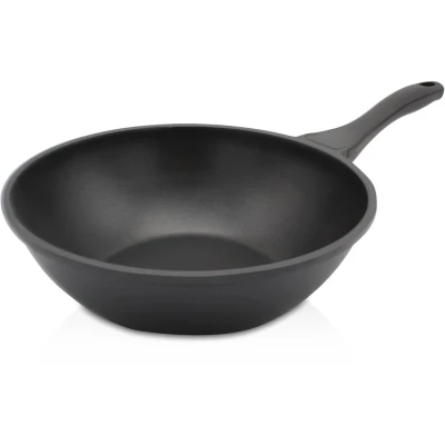 Abbildung von Krüger Wok &quot;Aluguss Wokpfanne LEIPZIG, 30 cm&quot;, Aluminiumguss, (1 tlg.), hochwertige Antihaft Versiegelung