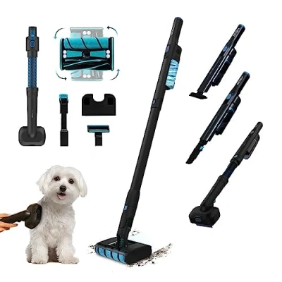 Abbildung von Cecotec Besenstaubsauger Scoba 2100 Twice Animal, bürstenloser Digitalmotor, 20m kPa Saugkraft, 210W, ultraleichtes Design, motorisiertes Dual Brush Kopf, Tierhaarbürste.