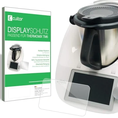Abbildung von Ecultor I 4X Schutzfolie kompatibel mit Vorwerk Thermomix TM6 Displayschutz Folie Klar