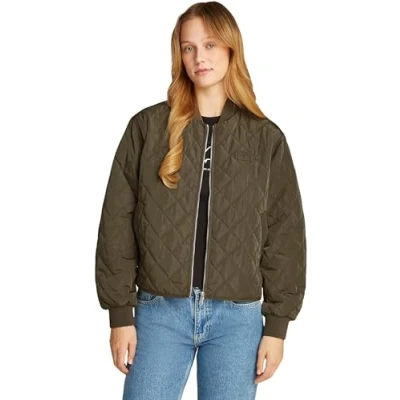Abbildung von Calvin Klein Jeans Quilted Jacket Bomberjacke, Damen, Größe: XS, Tarmac