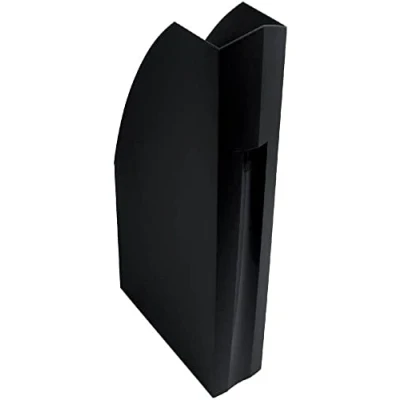 Abbildung von Exacompta 180014D Premium Stehsammler The Magazine für DIN A4 aus Recycling Kunststoff, ideal die Ablage Ihre Dokumente Zeitschriftensammler Blauer Engel Aktenordner EcoBlack schwarz