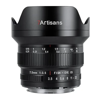 Abbildung von 7artisans MF 7,5 mm F3.5 APS C 205 Ultra Weitwinkel Manuelles Fischaugenobjektiv, kompatibel mit Nikon F