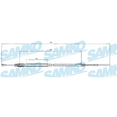 Abbildung von LPR C0214B Handbremsseil 1068/840 Scheibenbremse PEUGEOT: 807, CITROËN: C8, LANCIA: Phedra