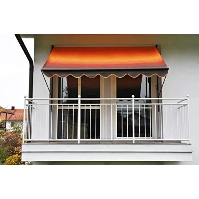 Abbildung von Angerer Freizeitmöbel Klemmmarkise orange braun, Ausfall: 150 cm, versch. Breiten