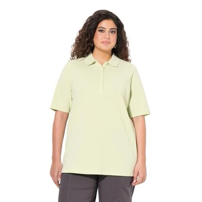 Abbildung von Ulla Popken Manches Courtes Poloshirt, Damen, Größe: 54/56, Pistachio