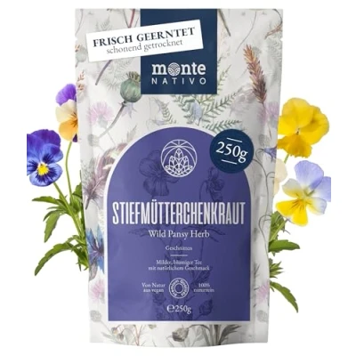 Abbildung von Stiefmütterchen Tee Monte Nativo (250g) Stiefmütterchenkraut geschnitten Violet Tea Mild und blumig natürlich als loser Kräutertee ohne Zusätze Beruhigende reine Infusion