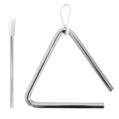 Abbildung von A Star Traditionelles Musikdreieck aus Metall 10 cm/15,2 cm mit Metallschlägel