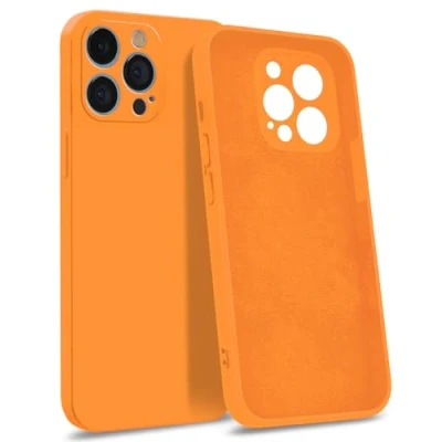 Abbildung von MyGadget Hülle kompatibel mit iPhone 13 Pro [ 4 Layer Struktur Schutzhülle ] Gummierte Handyhülle Soft Inlay &amp; Hardcase Cover außen Orange