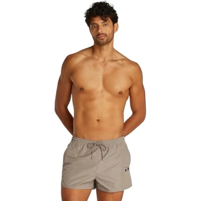 Abbildung von Calvin Klein Herren Badehose Runner Kurz, Grau (Cinder), M