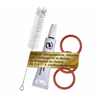 Abbildung von Dichtungsring Pflegeset EQ Serie (passend für Siemens 3 5 6 7 8 9 Kaffeevollautomat, 1 St., Brühgruppe Brüheinheit), mit x O Ring (Dichtung), 1x Silikon Fett, Reinigungsbürste