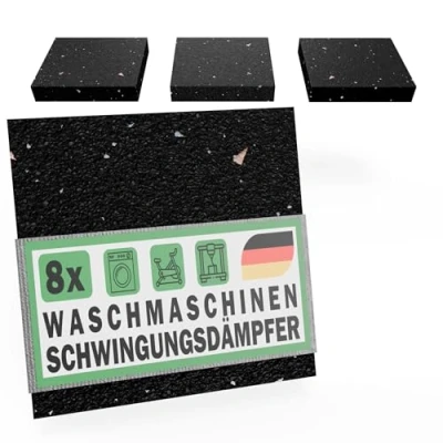 Abbildung von Schwingungsdämpfer Waschmaschine Unterlage 8 St Antivibrationsmatte Trockner 90x90x15mm recyceltes Gummigranulat Made in Germany
