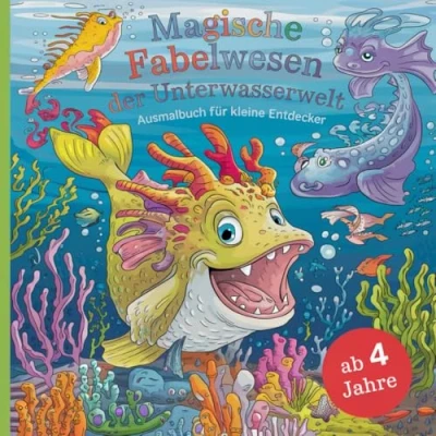 Abbildung von Malbuch: Magische Fabelwesen der Unterwasserwelt für kleine Entdecker ab 4 Jahren mit 50 faszinierenden Ausmalbildern