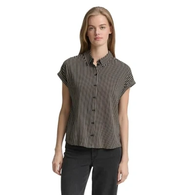 Abbildung von TOM TAILOR Denim Damen 1046637 Bluse, 37995 Black Beige Stripe, S EU