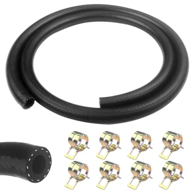 Abbildung von Newpop benzinschlauch set, 1 Meter kraftstoffschlauch, 8 mm Innendurchmesser dieselschlauch, ölschlauch mit Stücke schlauchschellen, für Auto, Motorrad, Traktoren oder kleine Motoren