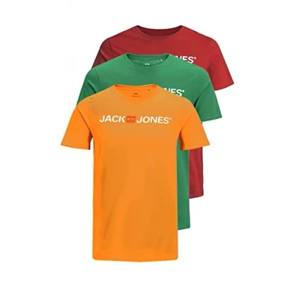 Abbildung von JACK &amp; JONES Herren JJECORP Logo Tee SS Crew Neck Vorteilspack, T Shirt Männer, Dark Cheddar/1DarkCheddar1Verd, XXL