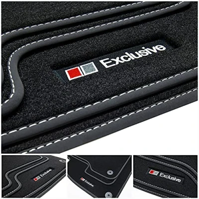 Abbildung von tuning art A36 Fußmatten Exclusive Line passend für Audi A4 B8 8K Avant 2008 2015, Naht:Silber