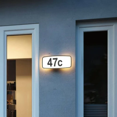 Abbildung von Paulmann LED Außen Wandleuchte &quot;Hausnummernleuchte IP44276x73mm 6,5W 430lm 230V Anthrazit Kunststoff&quot;, 1 flammig, Smart Home Zigbee 3.0 Dämmerungssensor Tunable Warmwhite