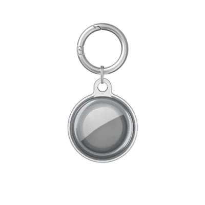Abbildung von Msagkah wasserdichte Hülle für Apple AirTag, Vollschutzhülle mit Schlüsselring, Wasserfest Halterung Schlüsselanhänger AirTag (transparentes Schwarz)