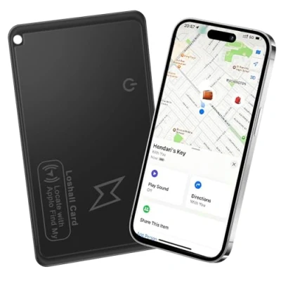 Abbildung von Geldbörsenfinder, Dünne Geldbörsen Tracker Karte Wiederaufladbarer Wallet kompatibel mit iOS, Geldbeutel Handy Gegenstandsortierer Finder für Reisepässe Gepäckanhänger Telefon