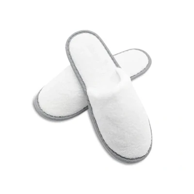 Abbildung von ZOLLNER Pantoffel (10 tlg) rutschhemmend, Damen und Herren, weiß, 100% Polyester
