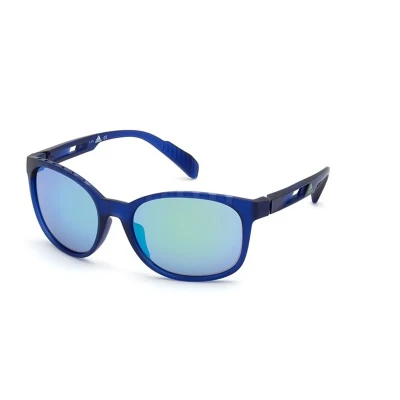 Abbildung von Adidas Sport Unisex SP0011 91C Gläser SONNENBRILLEN Plastik Blau Grün Pantos Normal