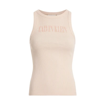Abbildung von Calvin Klein Damen Tank Top Varsity Rib Slim Fit, Beige (Brazilian Sand), XL